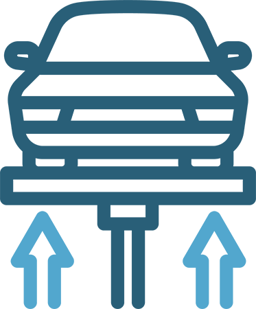 Brug afstellen werkhoogte wisseltraject bandenmonteur